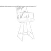 Powder-coated steel stool on a sled base with armrests Evjen