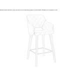 High leather stool with footrest Lussac