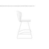 High fabric stool with sled base and footrest Sobreira