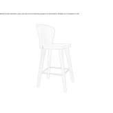 High leather stool with footrest Sobreira
