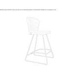 A high, leather stool based on a sled with a footrest Sobreira