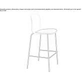High stool with integrated cushion and backrest Meilen