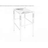 Aluminum and leather stool with footrest Bottens