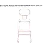 High fabric stool with sled base and footrest Neumark