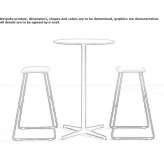 High fabric stool on a sled base with an integrated cushion Hronov