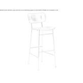 Tall stool in tanned leather with backrest Llanca