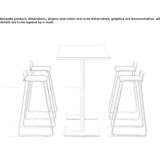 High fabric stool with sled base and backrest Hronov