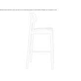 Tall wooden stool with integrated cushion Wymiarki