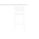High fabric stool with integrated cushion Richland
