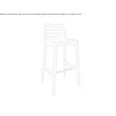 High, upholstered, leather stool with backrest Koropi