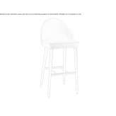 Fabric upholstered stool with ash base Zaventem