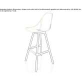 High polypropylene stool with footrest Briceno