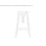 Solid wood stool with height adjustment Poels