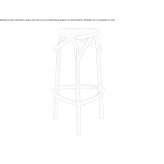 Tall wooden bar stool Toporu