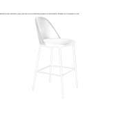 Leather bar stool with backrest Brueck