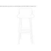 High leather stool with backrest Jimani