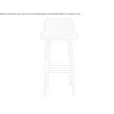 High, fabric stool with backrest Jimani
