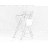 High solid wood stool with footrest Gouezec