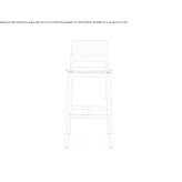 High beech stool with backrest Kamil