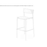 Wooden bar stool with backrest Sasamon