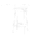High stool made of steel and wood Lacko