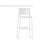 High stool upholstered in fabric with backrest Caresana