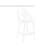 High stool upholstered in fabric with backrest Zaventem