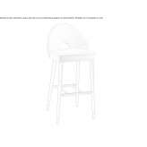 Fabric upholstered stool with ash base Zaventem