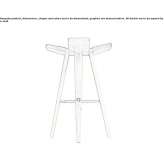 Tall wooden bar stool Imuris