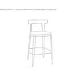 Tall steel stool with backrest Vendryne