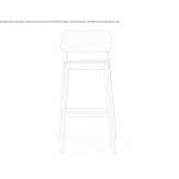 High beech stool with integrated cushion Saviore