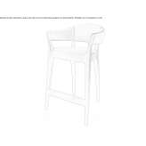 Polyethylene stool with armrests Tramaced