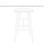 Tall ash stool with footrest Arcus