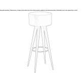 High leather stool Bockenau
