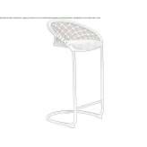High stool on supports with a backrest Llanwern