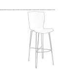 High polypropylene stool with backrest Zmigrod