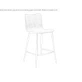 Oak stool with backrest Azofra
