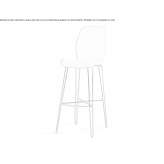 High, fabric stool with backrest Yapeyu