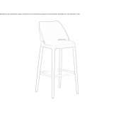 Leather bar stool with footrest Buique