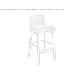 High fabric stool with footrest Bormida