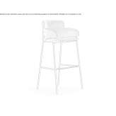 High, fabric stool with backrest Natoye
