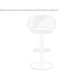 Fabric stool with height adjustment and footrest Chiva