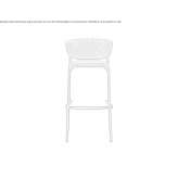 High, fabric stool with backrest Ivashkiv
