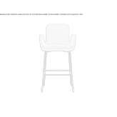 Fabric stool on a sleigh base with armrests Austell