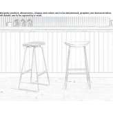 Steel and wood stool Andenne