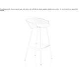High stool with wooden seat and steel legs Jitia