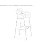 High stool in a modern style with armrests and a footrest Natoye