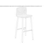 High upholstered stool with backrest Gigant
