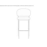 Tall velvet stool with footrest Sikeston