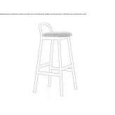 High stool with footrest Bingara